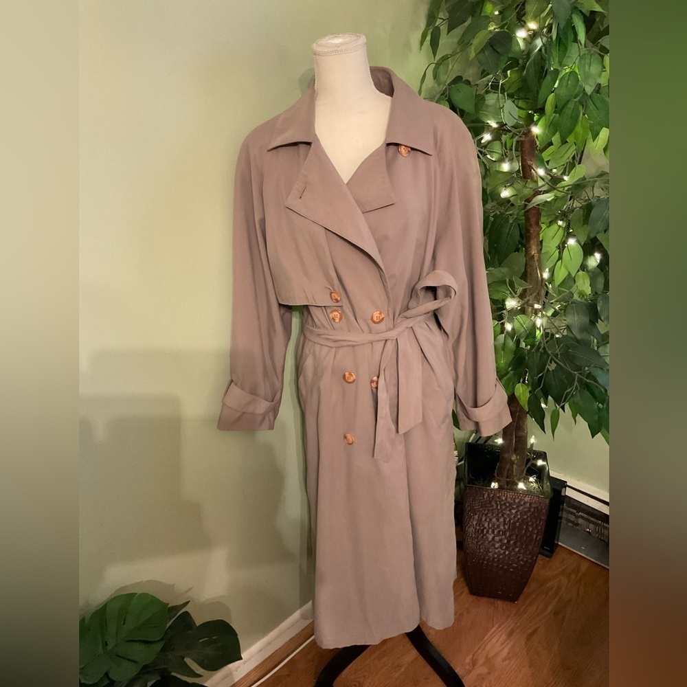 NEW YORK HARBOR by Andrea Vintage Trench Coat Size 12P